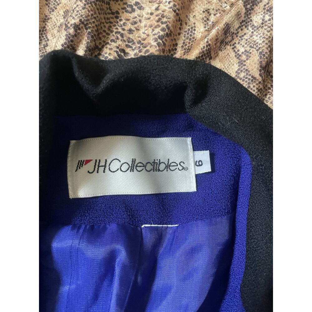 JH Collectibles Vintage Royal Blue Women’s Collared Blazer Size 6 100% Wool - Picture 2 of 5